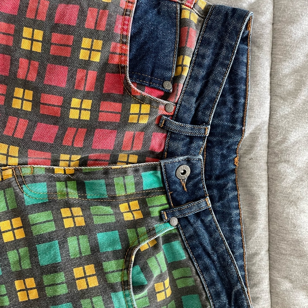 Ragged Priest colored checkered jeans. Straight fit. Never worn. Size 26